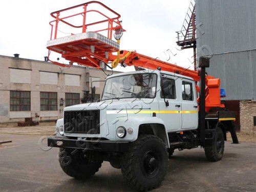 Автовышка 22м на шасси ГАЗ 33081 двухрядная кабина